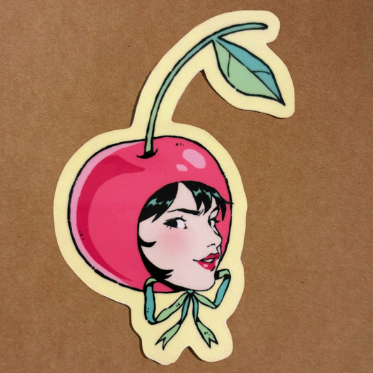 cherry girl sticker