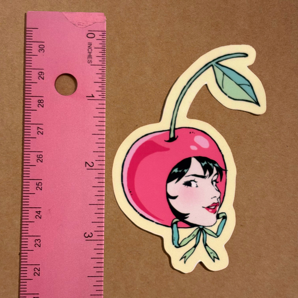 cherry girl sticker