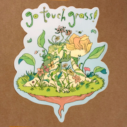 go touch grass sticker